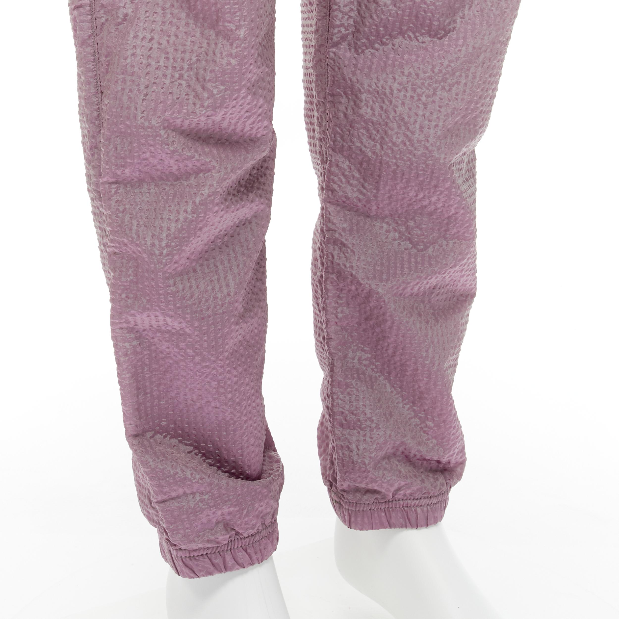 Women's or Men's STONE ISLAND iridescent purple seersucker nylon track pants M