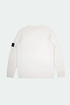 Stone Island Men's Cream Lightweight Wool Sweater XL with Badge