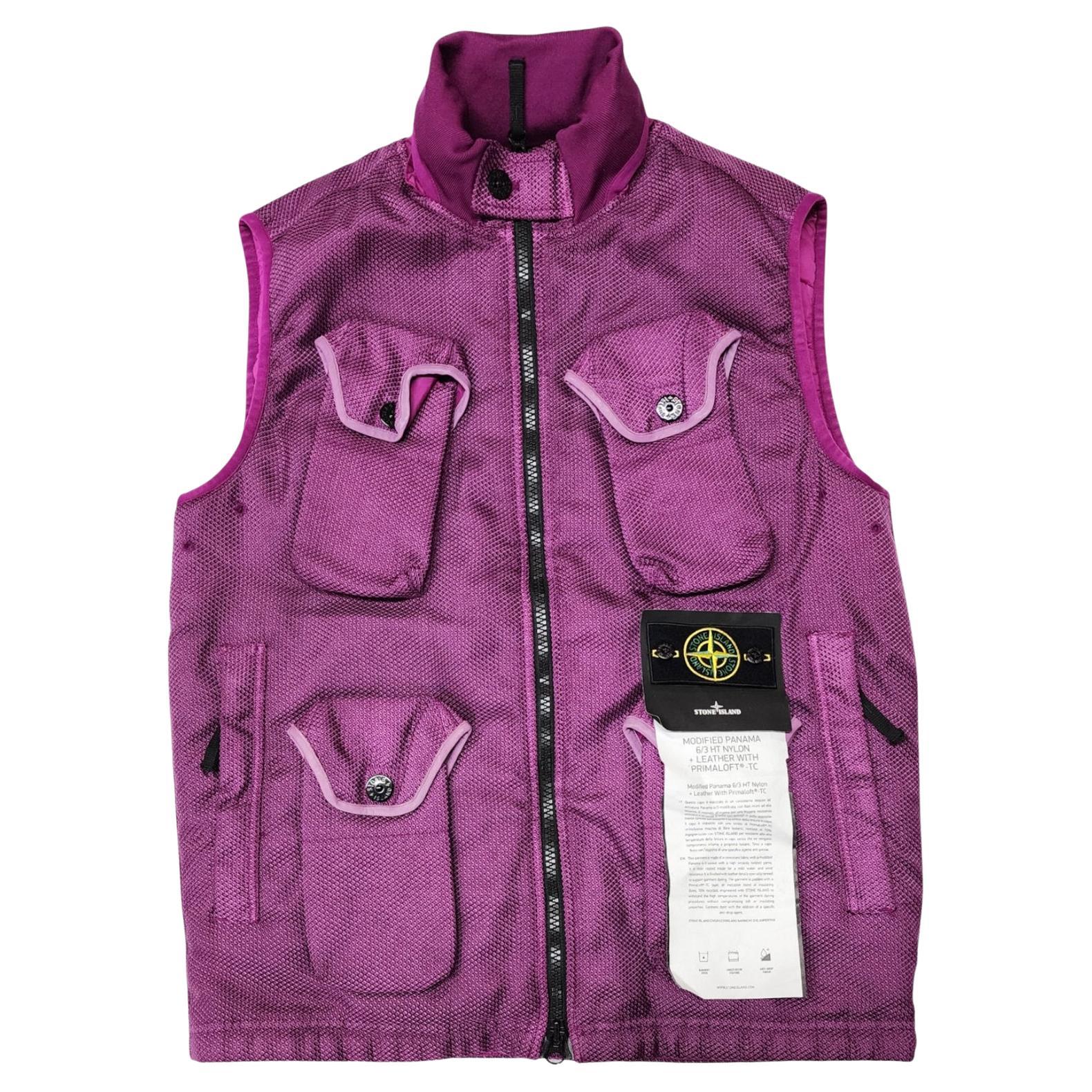 Stone Island Panama Modified Vest Purple L For Sale