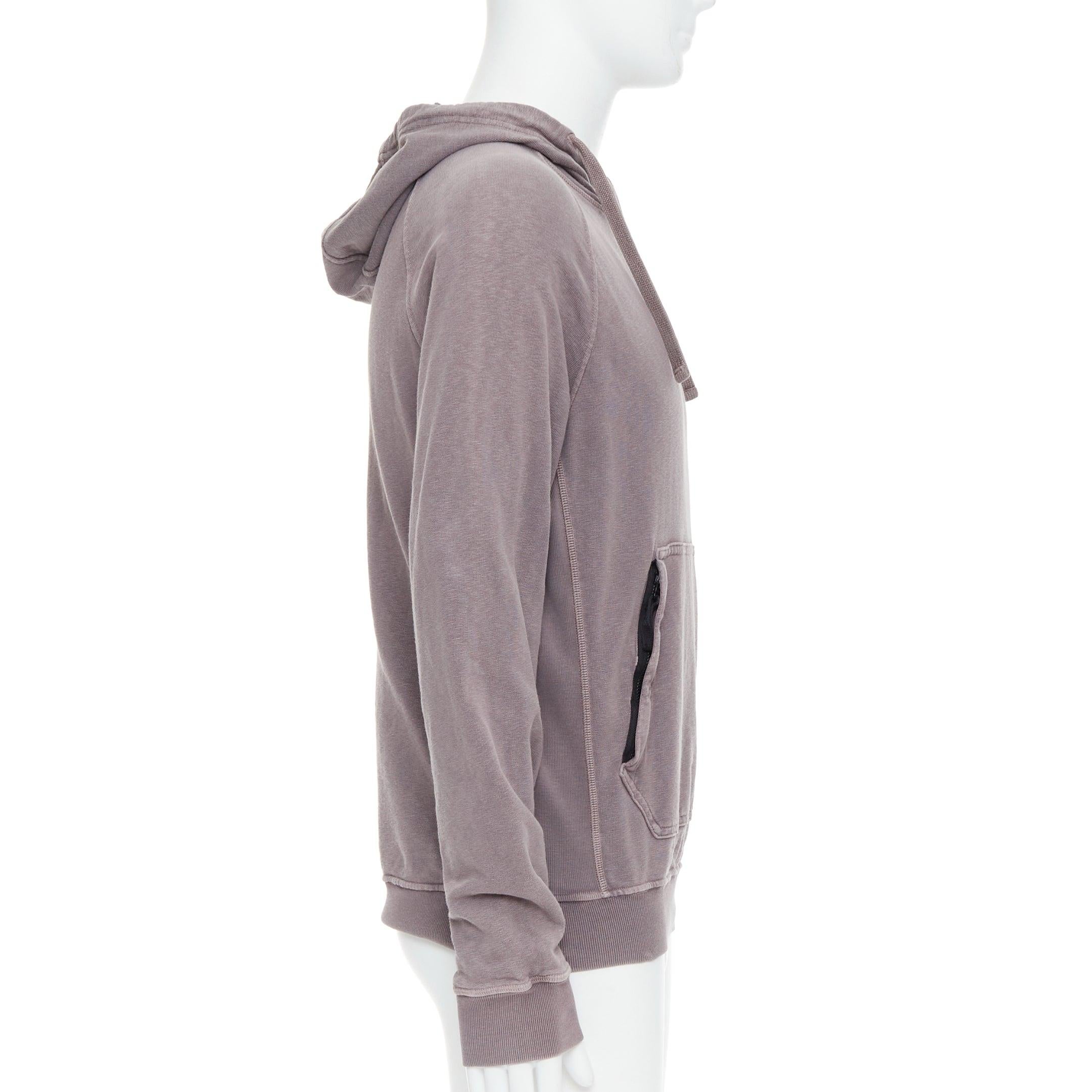 STONE ISLAND felpa con cappuccio in cotone grigio viola lavato con trattamento antipolvere M. I. In condizioni ottime in vendita a Hong Kong, NT