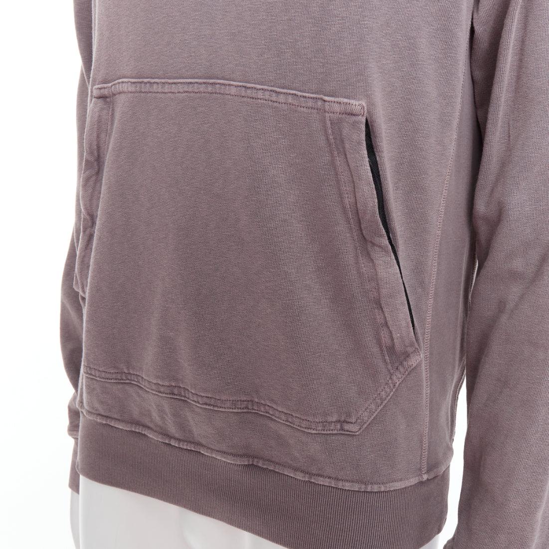 STONE ISLAND felpa con cappuccio in cotone grigio viola lavato con trattamento antipolvere M. I. in vendita 2