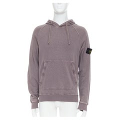 STONE ISLAND purple dust treatment washed grey purple cotton hoodie M