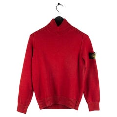 Stone Island Red Pullover Turtleneck Men Sweater Size L S484