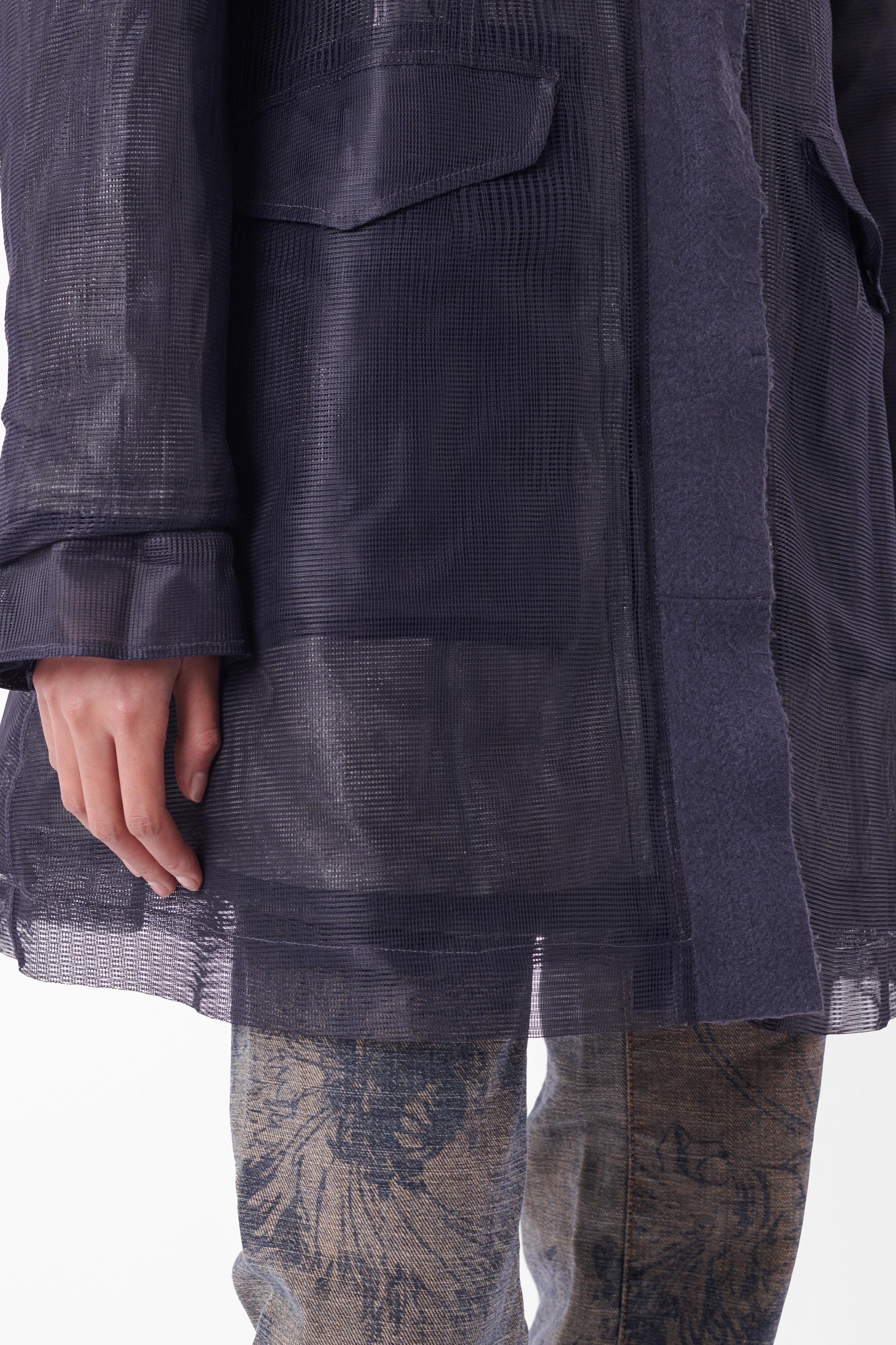 Nero Stone Island Serie 100 A/I 2003 Cappotto a strati in rete blu in vendita