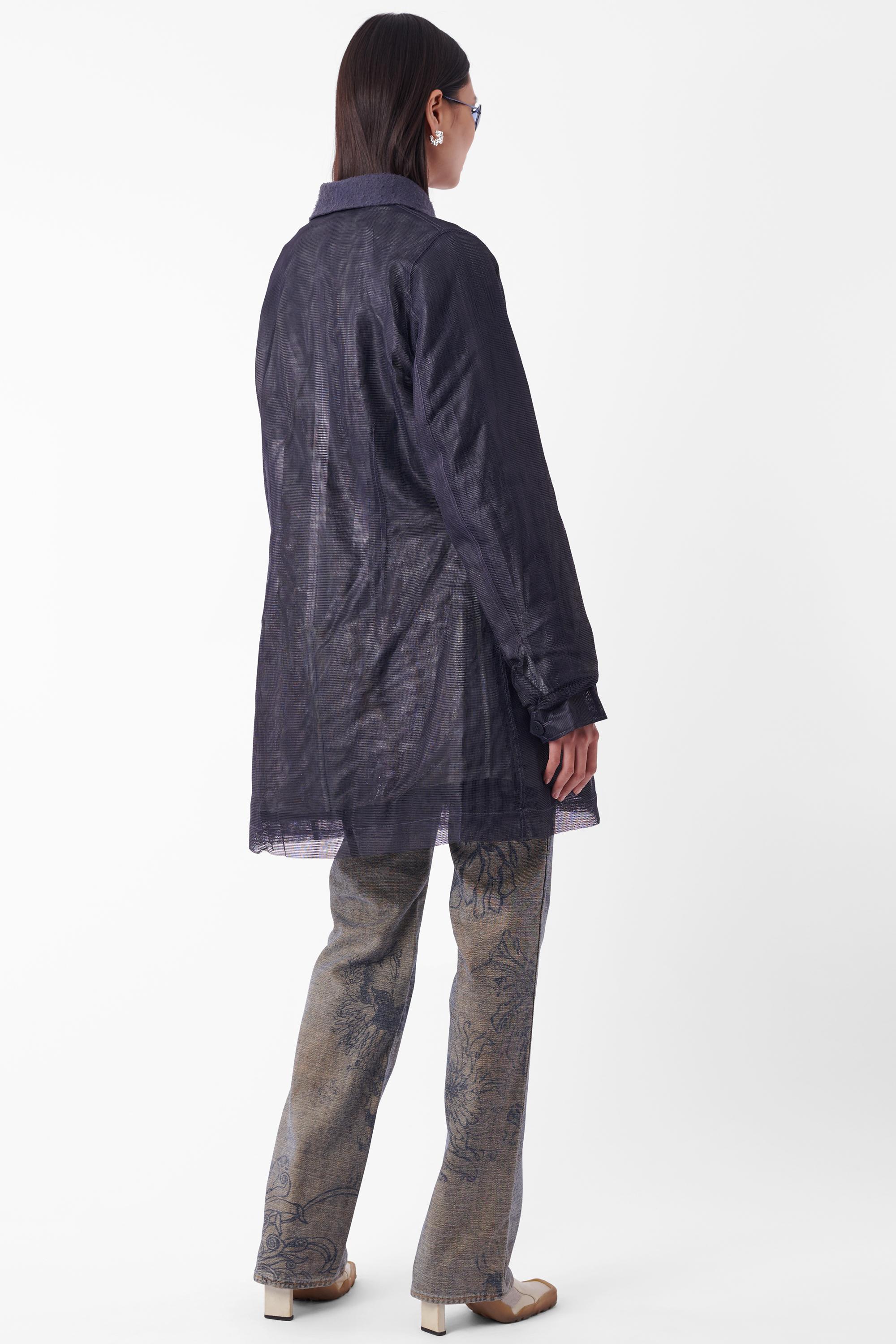 Stone Island Serie 100 A/I 2003 Cappotto a strati in rete blu In condizioni buone in vendita a London, GB