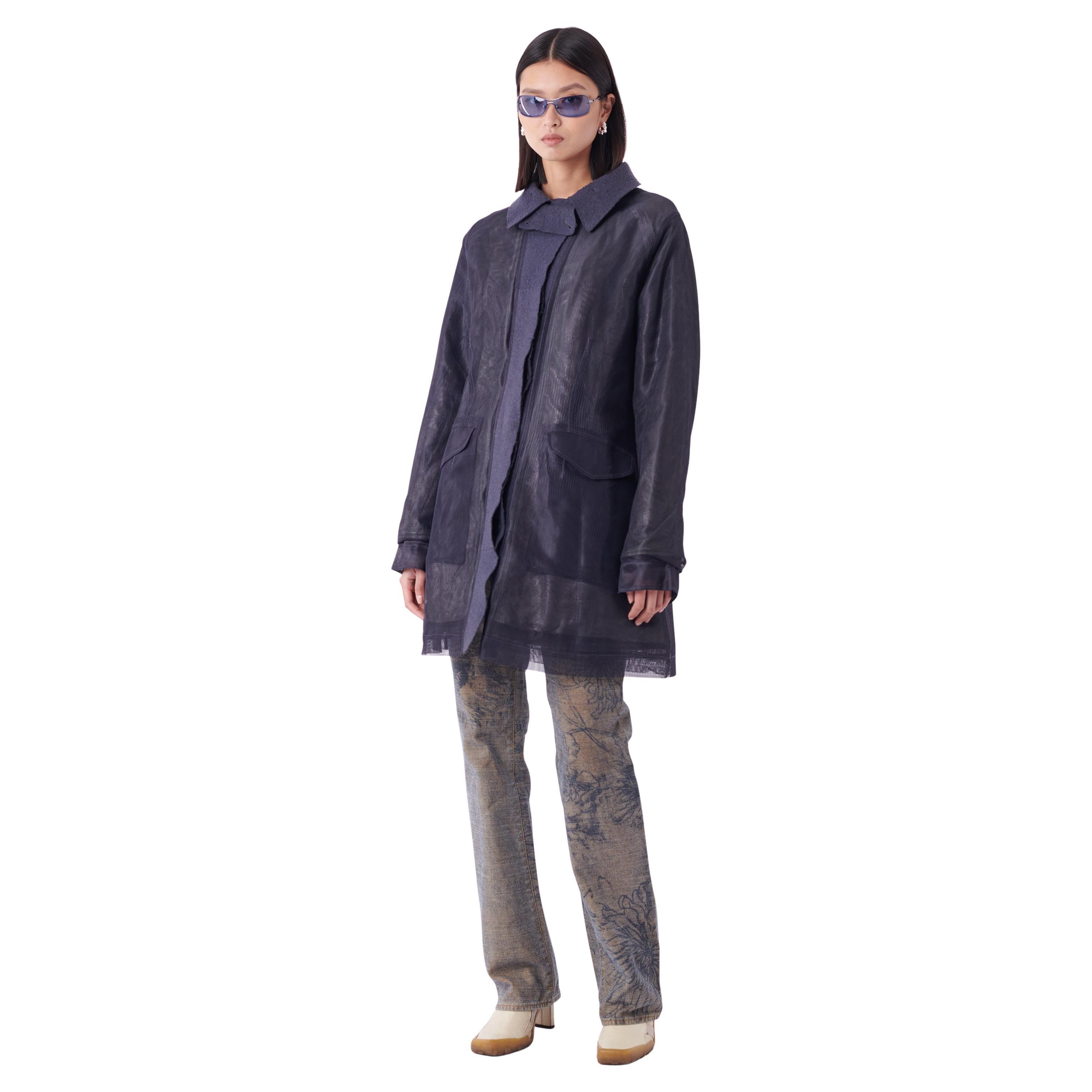 Stone Island Serie 100 A/I 2003 Cappotto a strati in rete blu