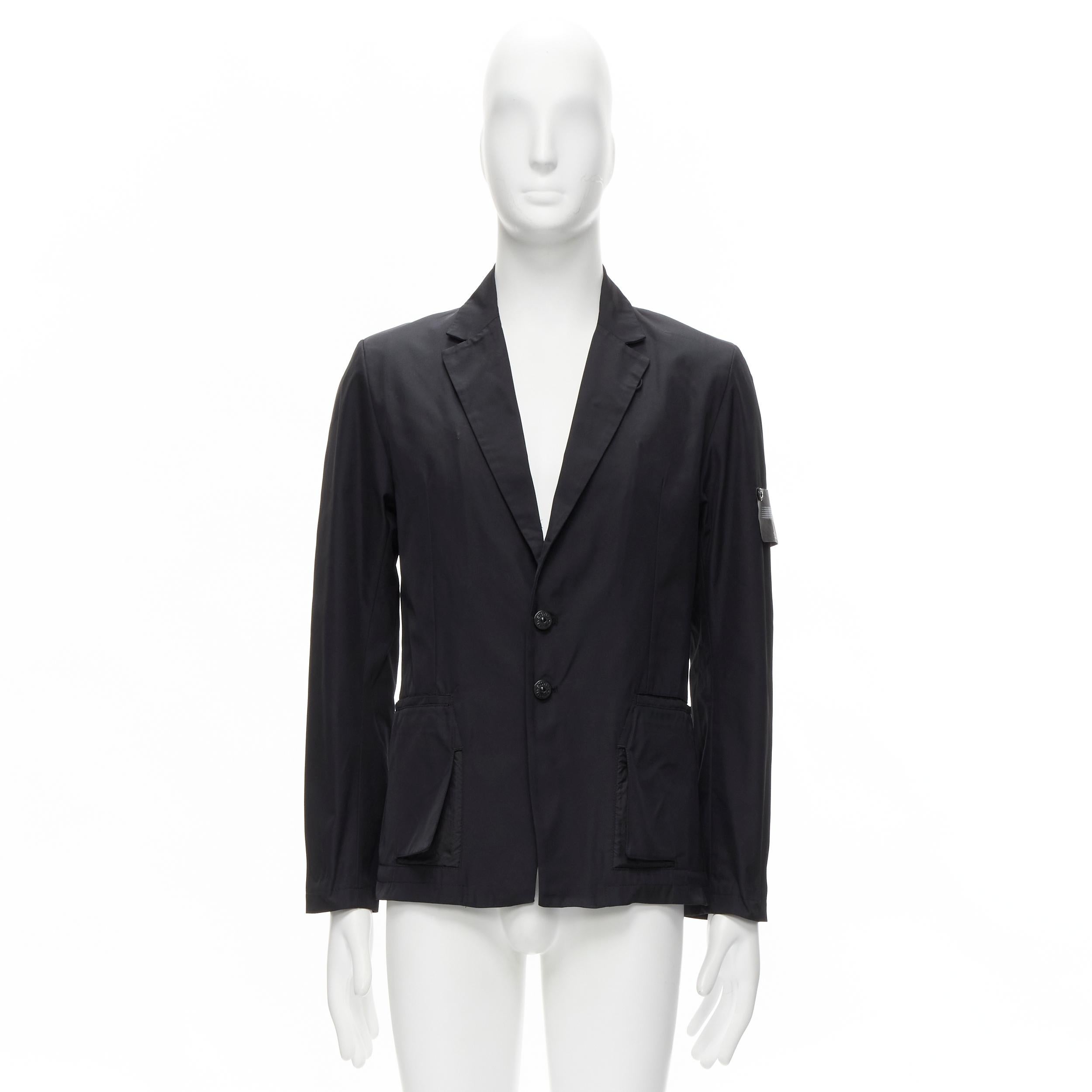 STONE ISLAND Shadow Project giacca blazer in nylon tecnico nero con patch logo S in vendita 5