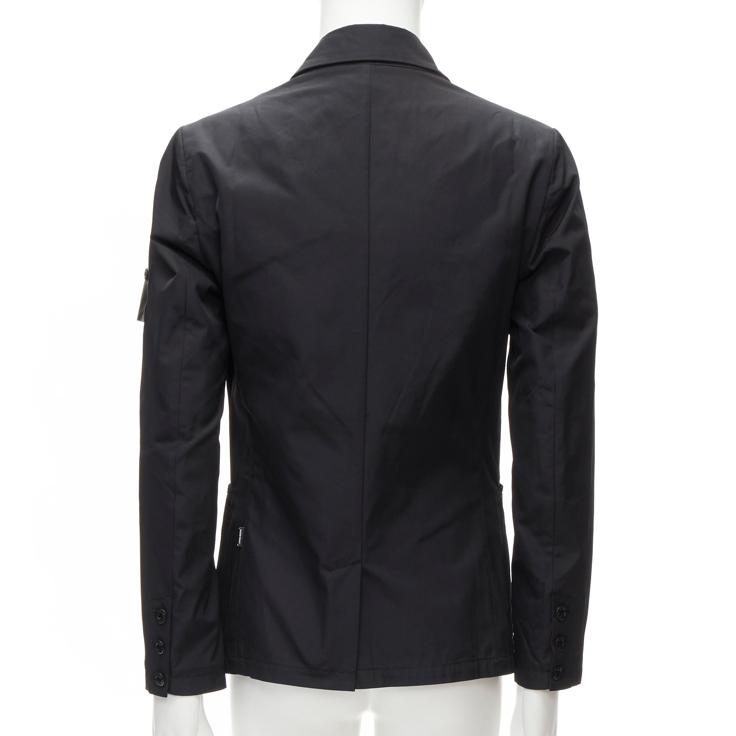 Uomo STONE ISLAND Shadow Project giacca blazer in nylon tecnico nero con patch logo S in vendita