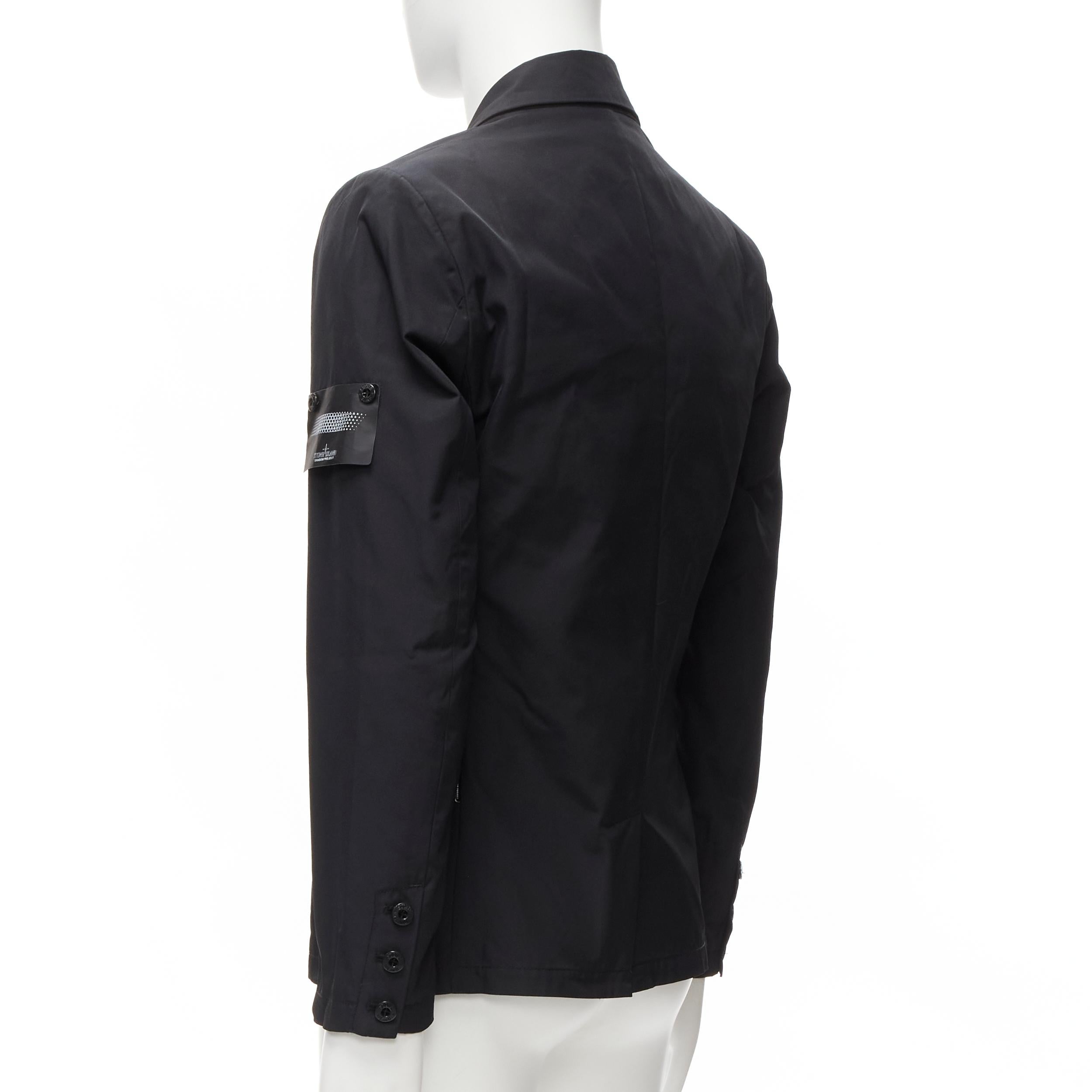 STONE ISLAND Shadow Project giacca blazer in nylon tecnico nero con patch logo S in vendita 1
