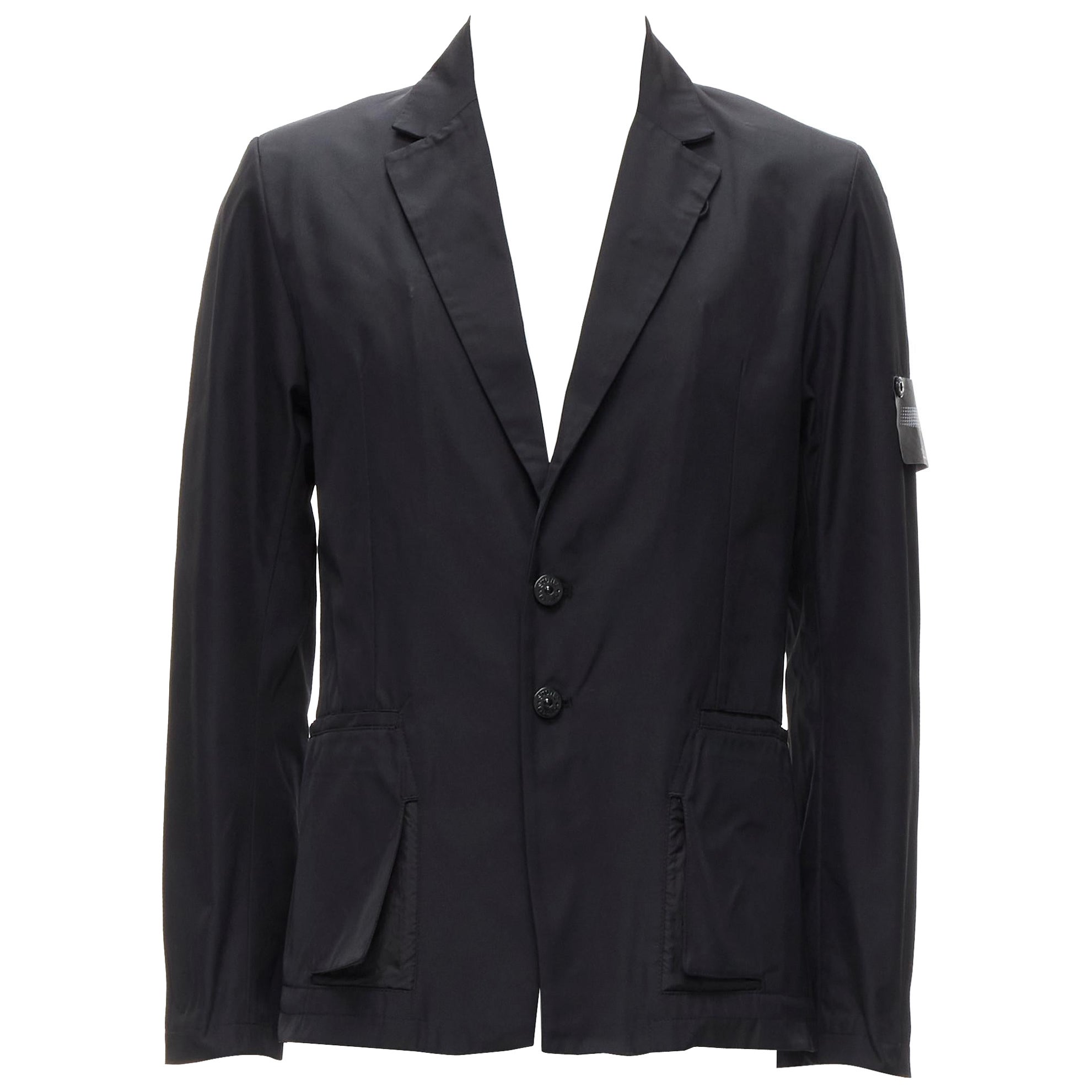 STONE ISLAND Shadow Project noir nylon technique veste blazer avec logo S
