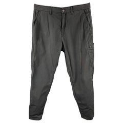 STONE ISLAND Shadow Project Size 33 Charcoal Cotton Drop-Crotch Casual Pants