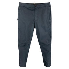 STONE ISLAND Größe 33 Marineblaue Hose aus Baumwollmischung mit schlanker Passform, Typ RE-T