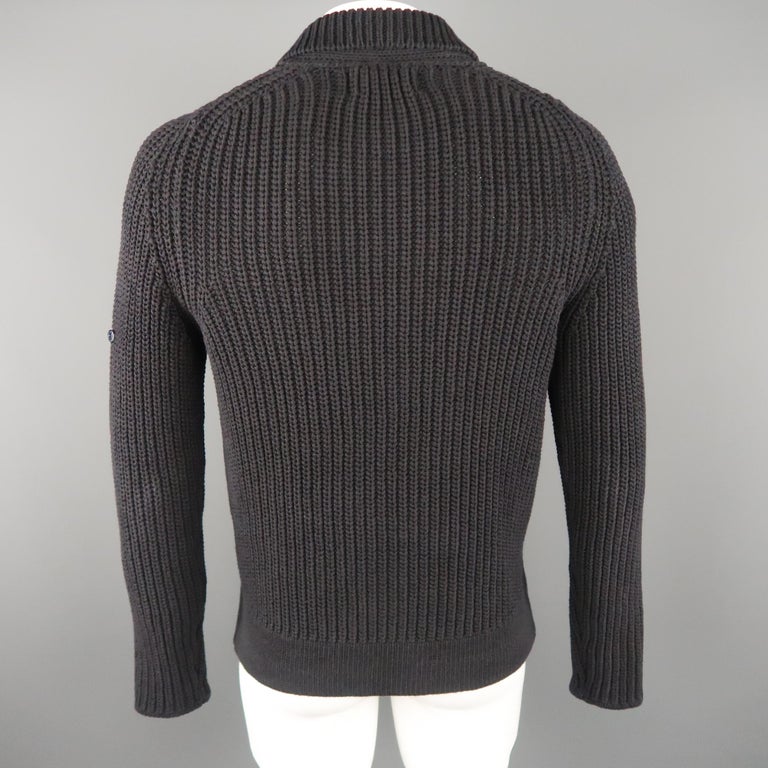 black ribbed cardigan sweater