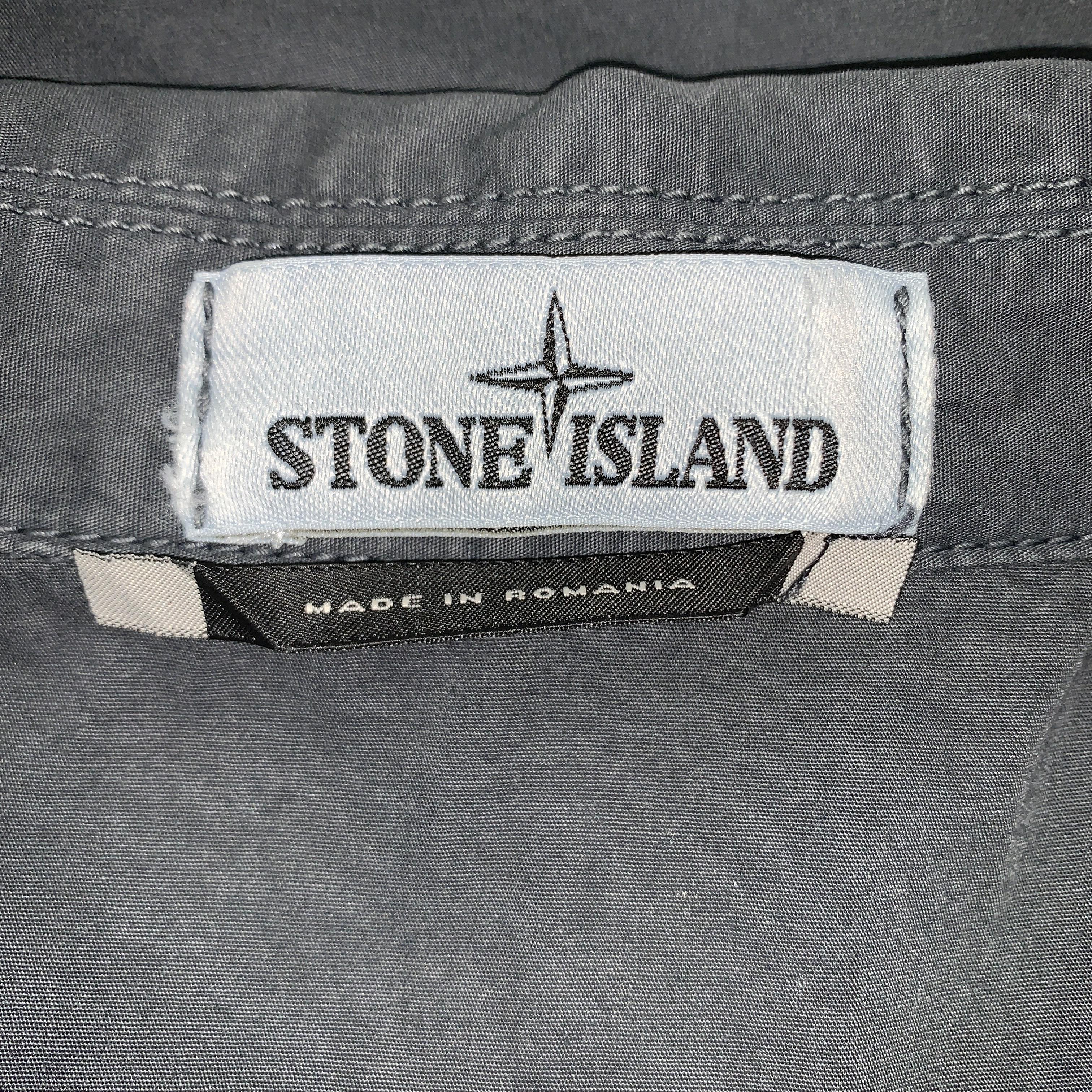 STONE ISLAND Size XL Dark Gray Wash Cotton Zip Up Jacket 1