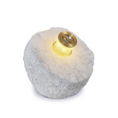 Stone Kinetic Sculptural Brass and Marble Floor Lamp by Jan Garncarek