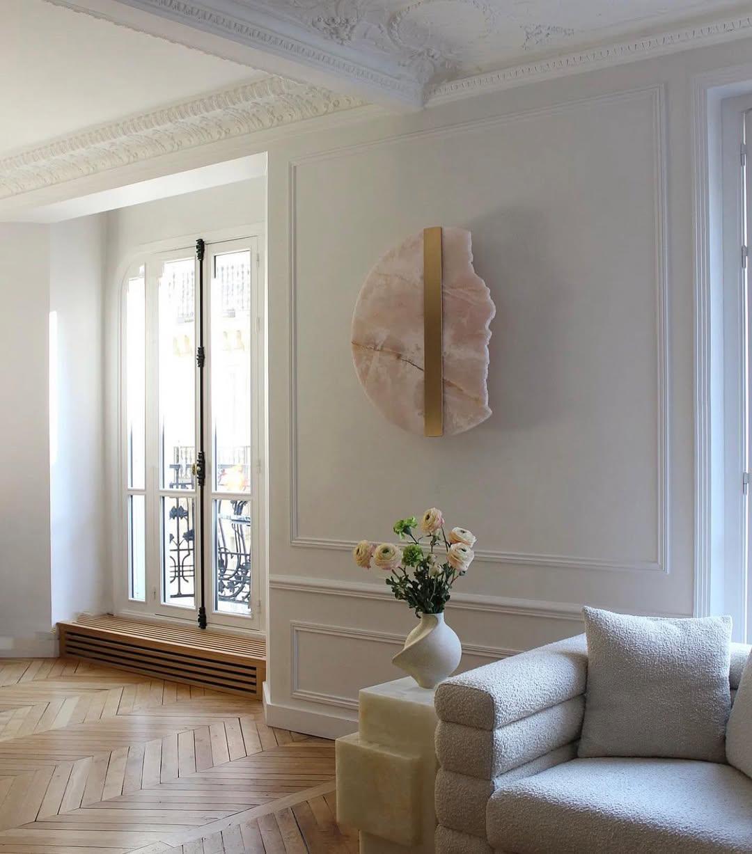 Lámpara de pared única de latón y piedra natural con forma orgánica, de Marie Jeunet en Nuevo estado para la venta en Geneve, CH