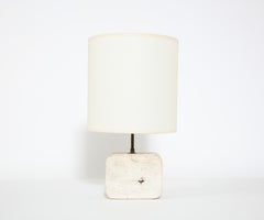 Tormos Small Limestone Table Lamp with Perforation Detail, France 1960's