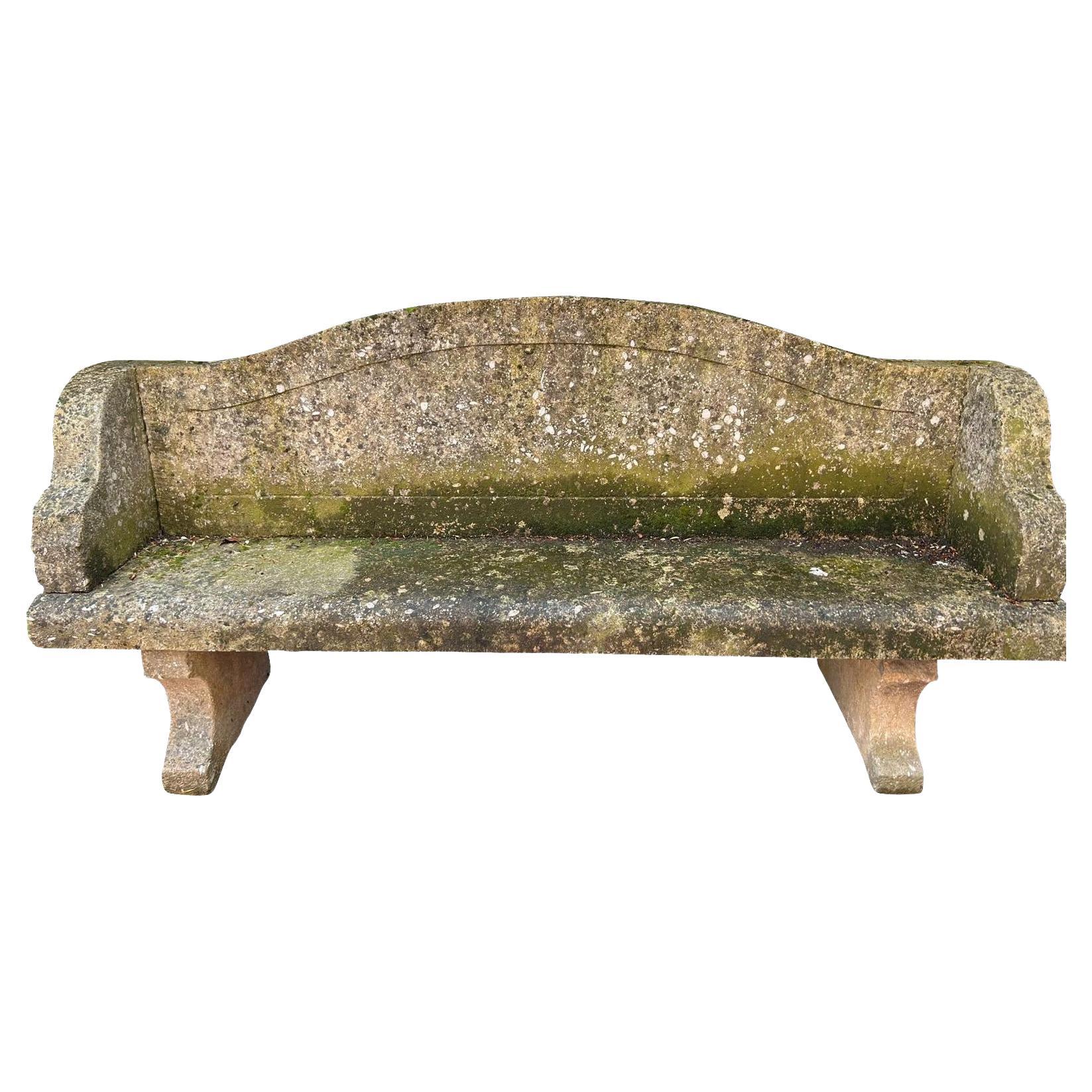 Panchina da giardino in pietra, Italia, XIX secolo in vendita