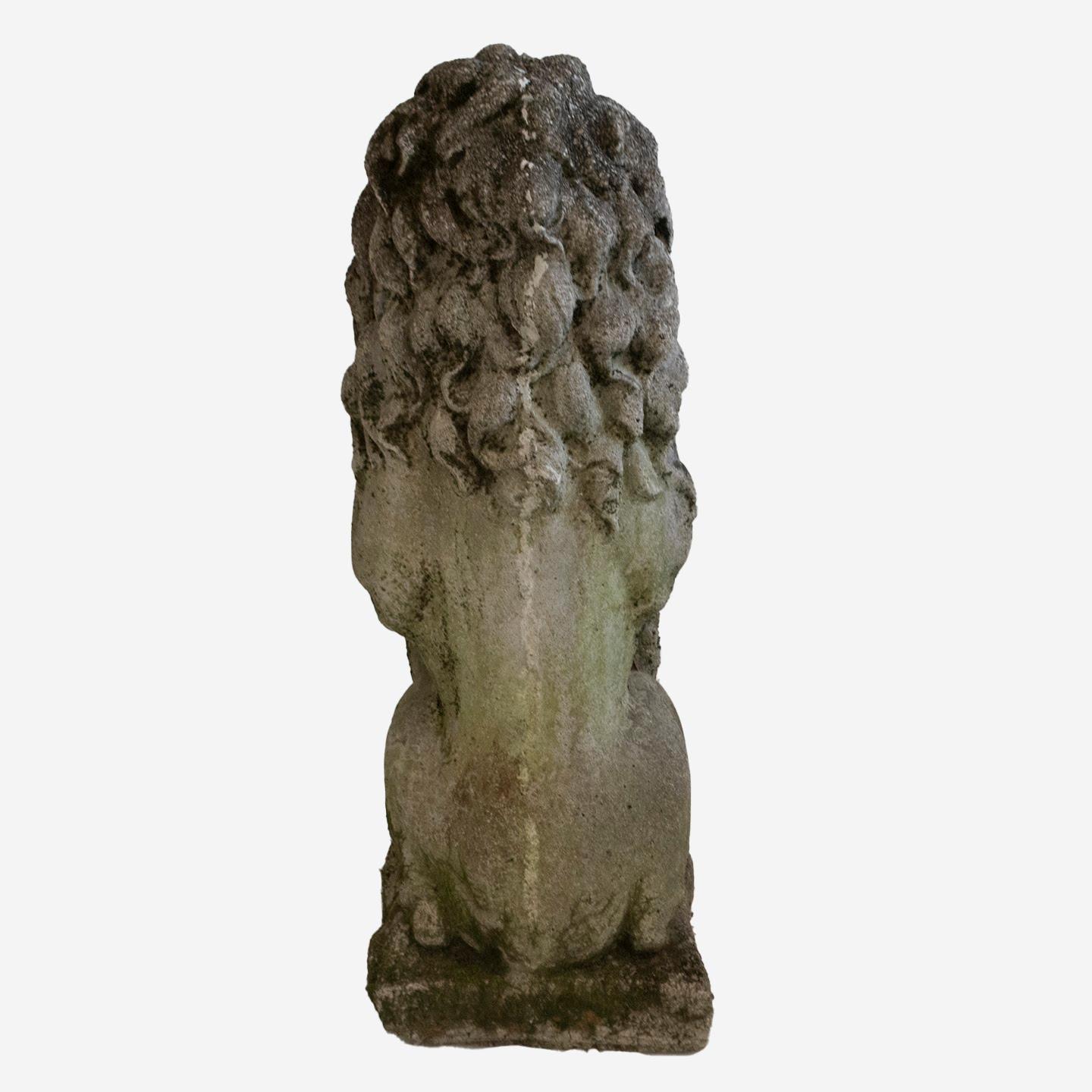 Baroque Stone Leon de France Statuary Verde Au Natural, Pair For Sale