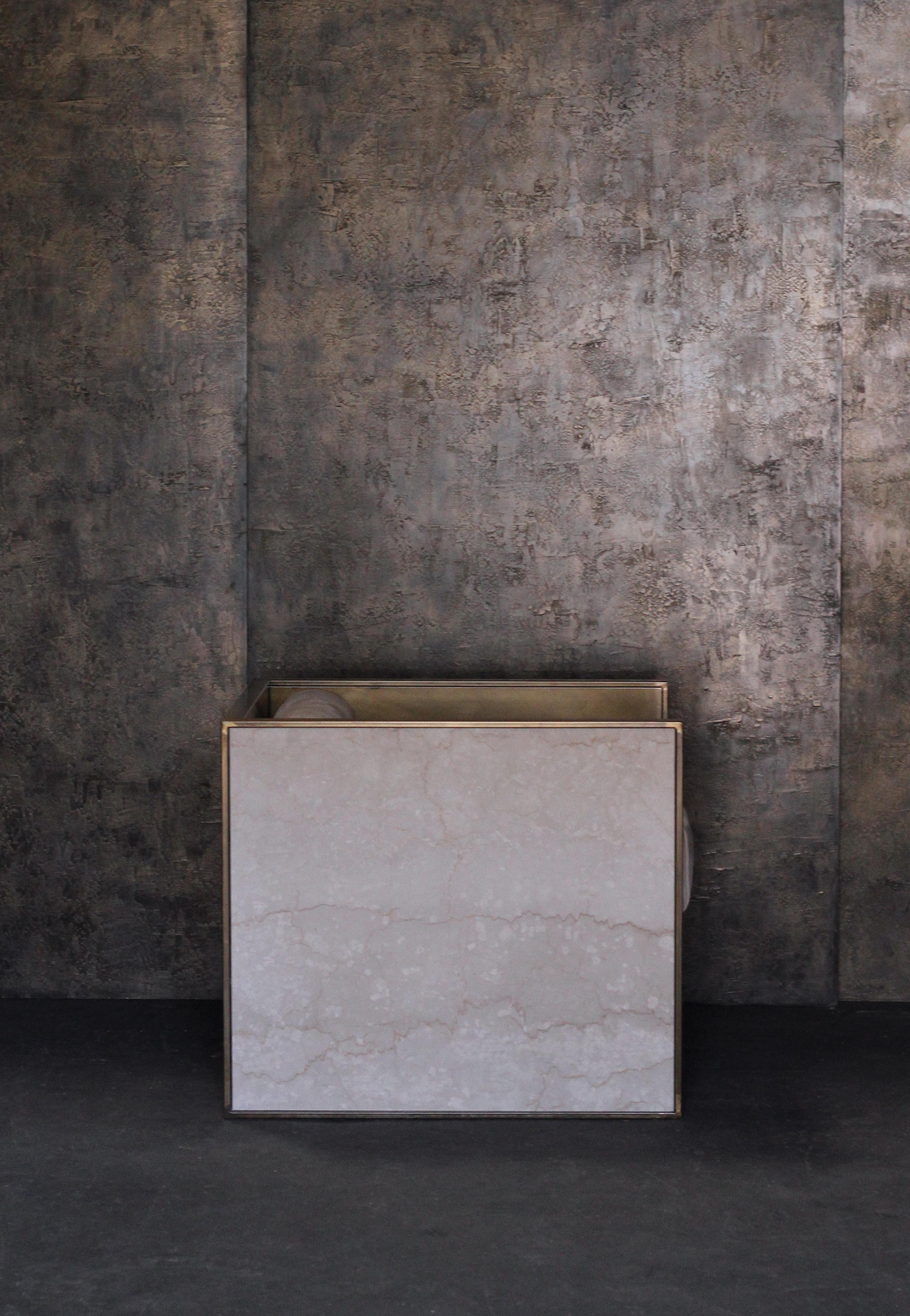 The (wh)ORE HAüS STUDIOS Stone Lounge Chair is made of steel, marble and leather. This piece is made to order and can, therefore, be customized. 

(wh)ORE HAüS STUDIOS is a female run and operated design studio based in Downtown Los Angeles.