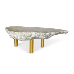 Isla Nena: Marble & Brass Legs Low Table