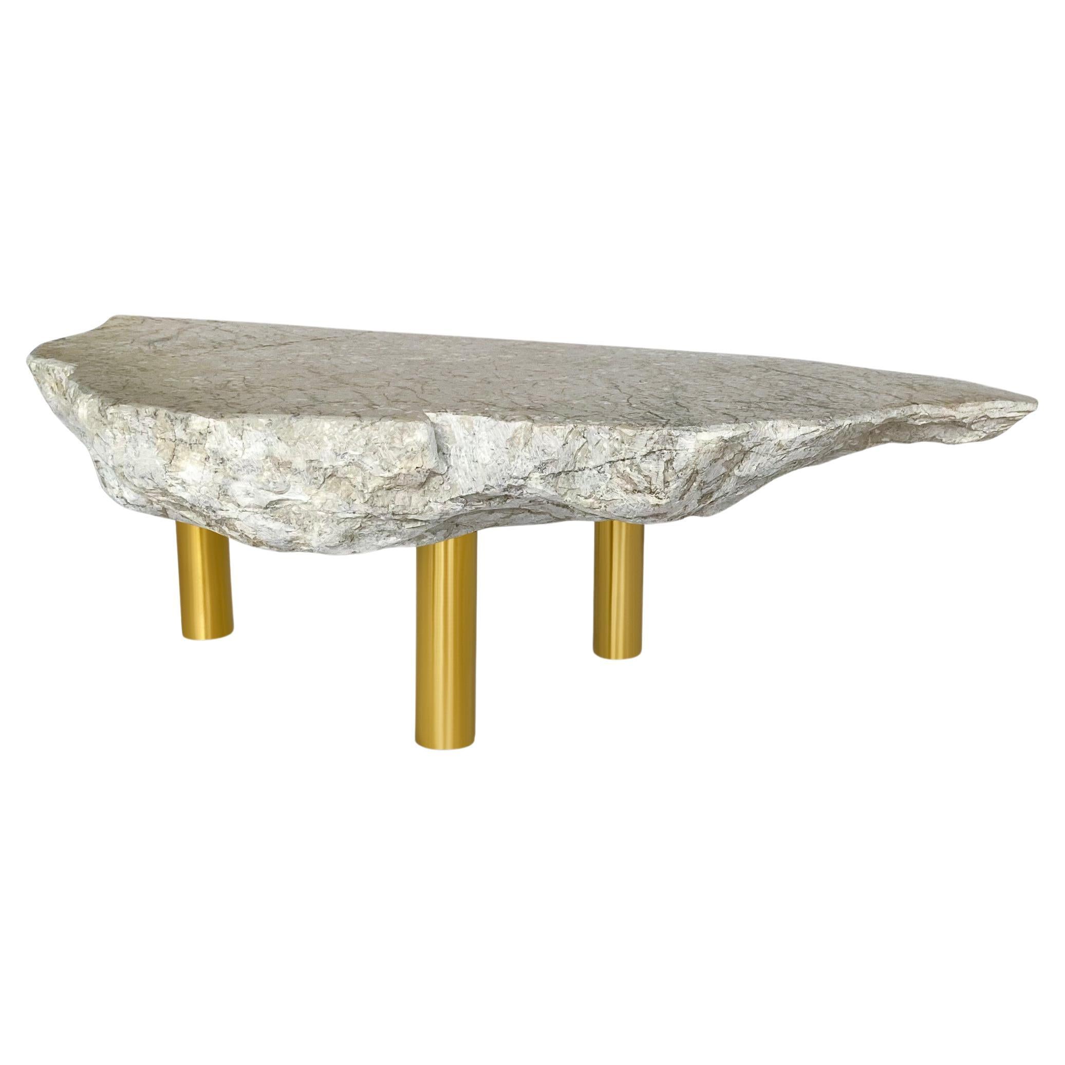 Isla Nena: Marble & Brass Legs Low Table