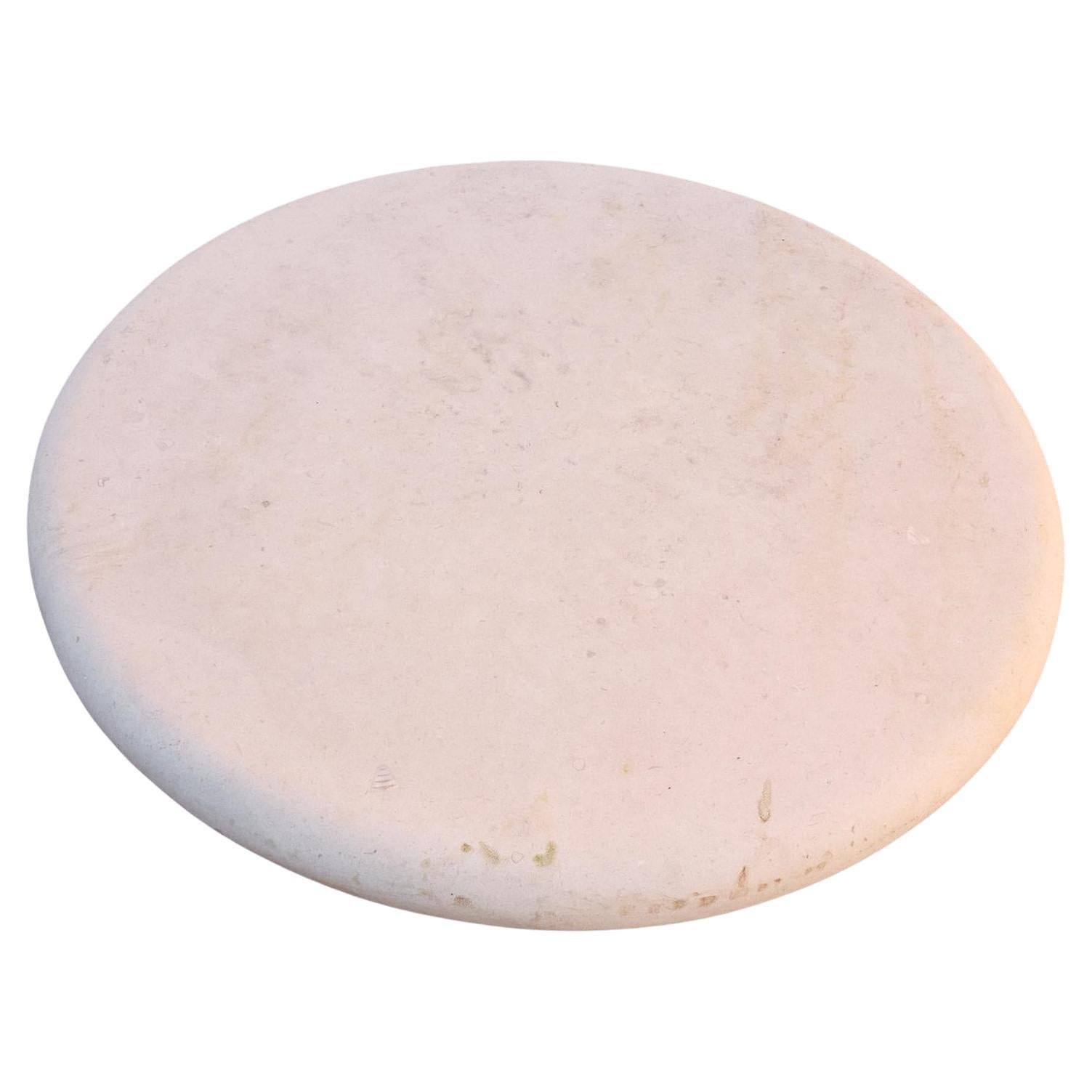 Round Floating Style Stone Pedestal Table, with fossilized style tabletop, in two parts, approx. attributed to Axel Vervoordt. 21st Century.
Aproximate Size: 11