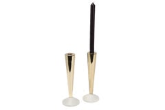 Stone Marble and Brass Short Candleholder, Tom Dixon
