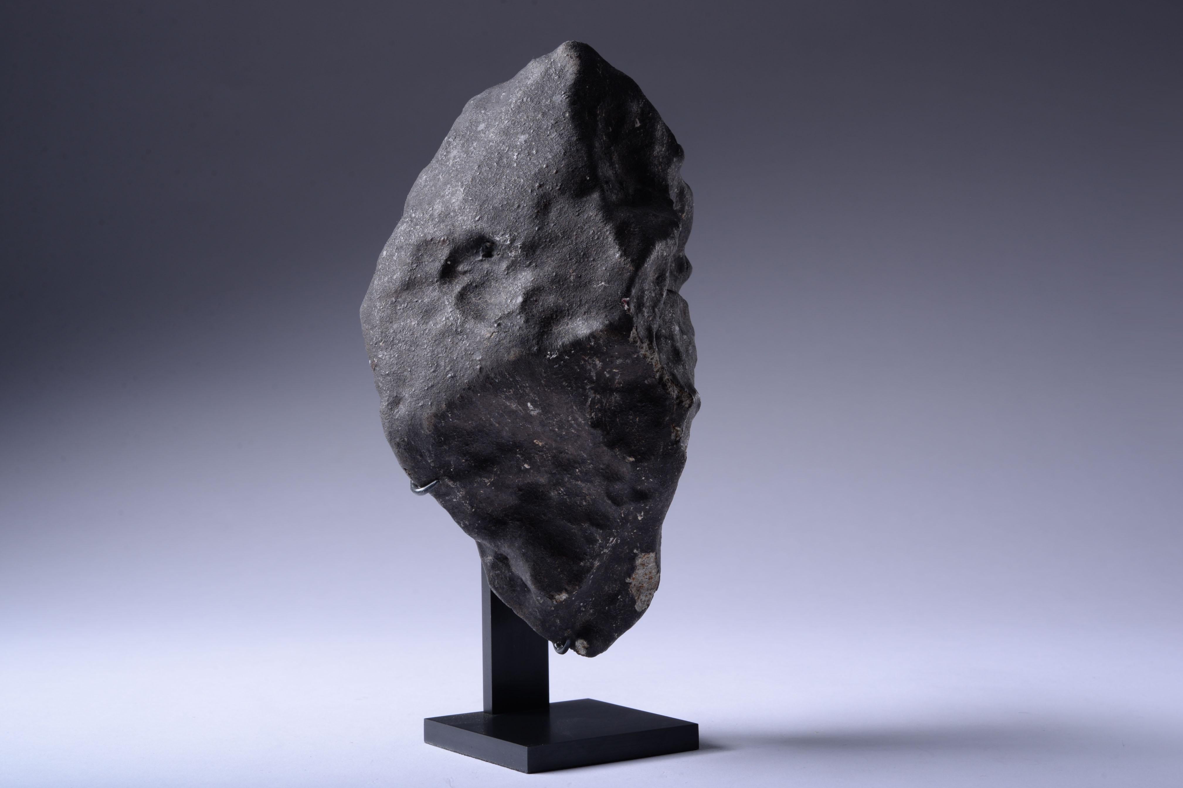 Libyan Stone Meteorite with Black Fusion Crust