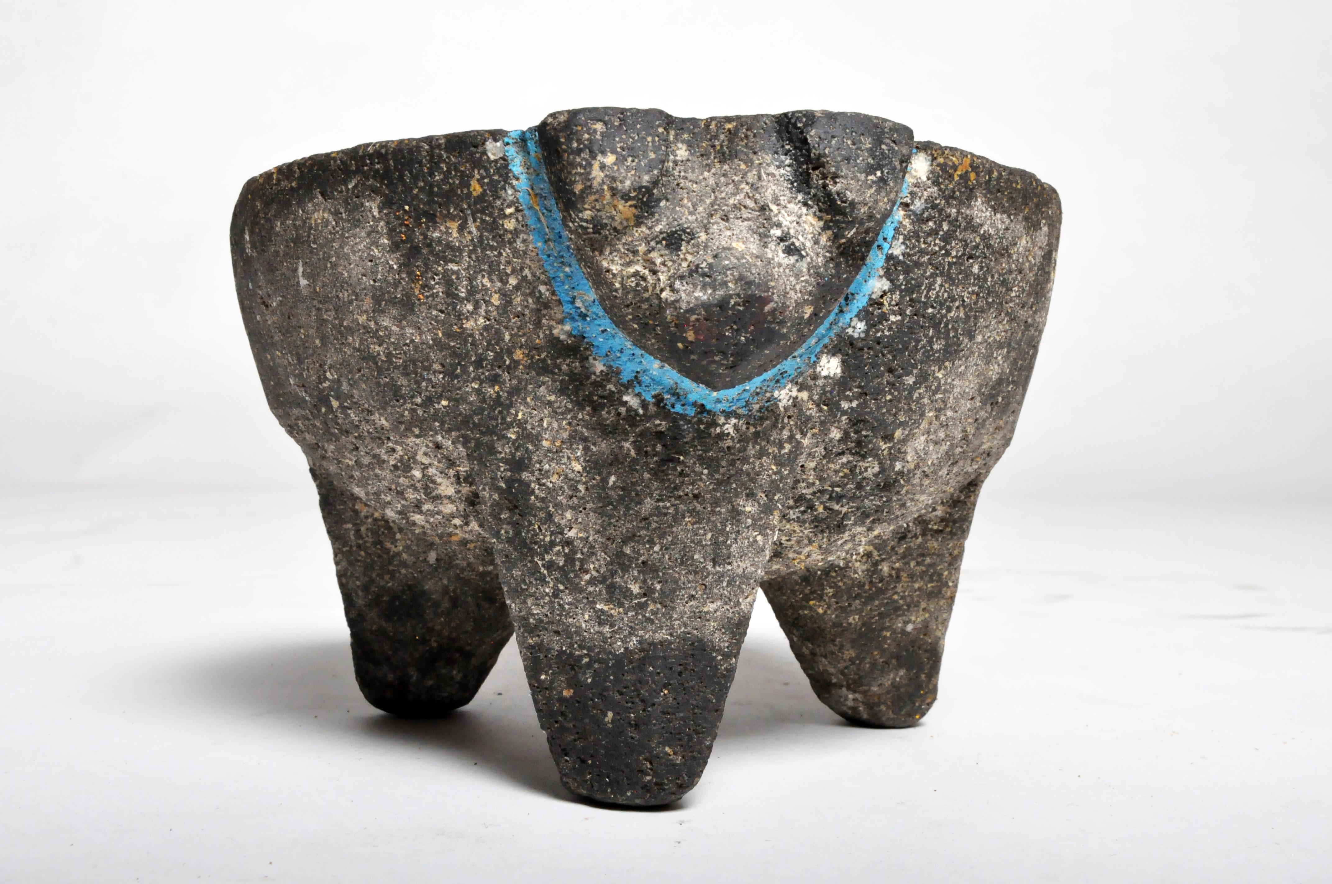 Stone Mortar with Pestle In Good Condition In Chicago, IL