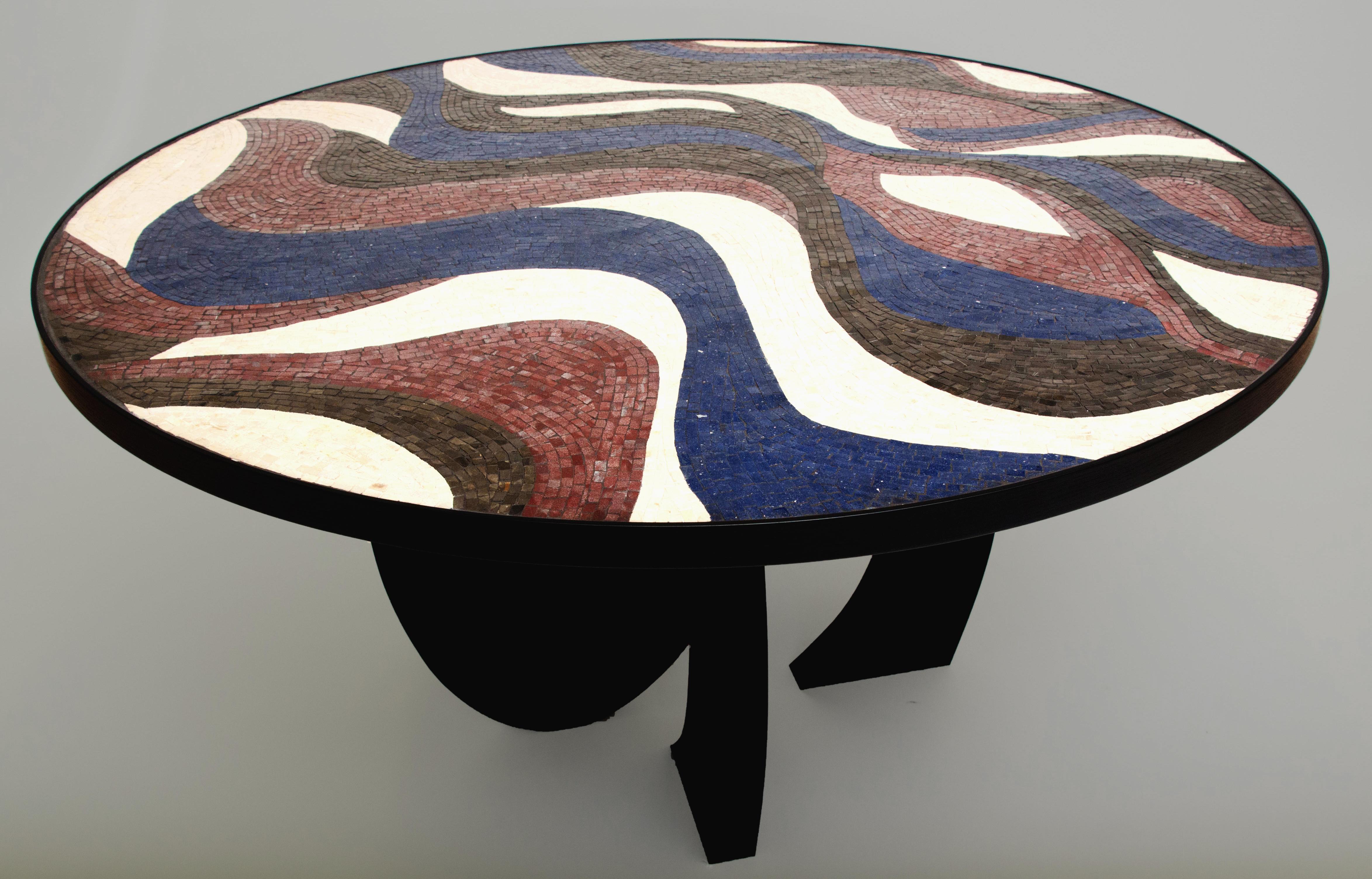 Stone Mosaic Dining or Center Hall Table