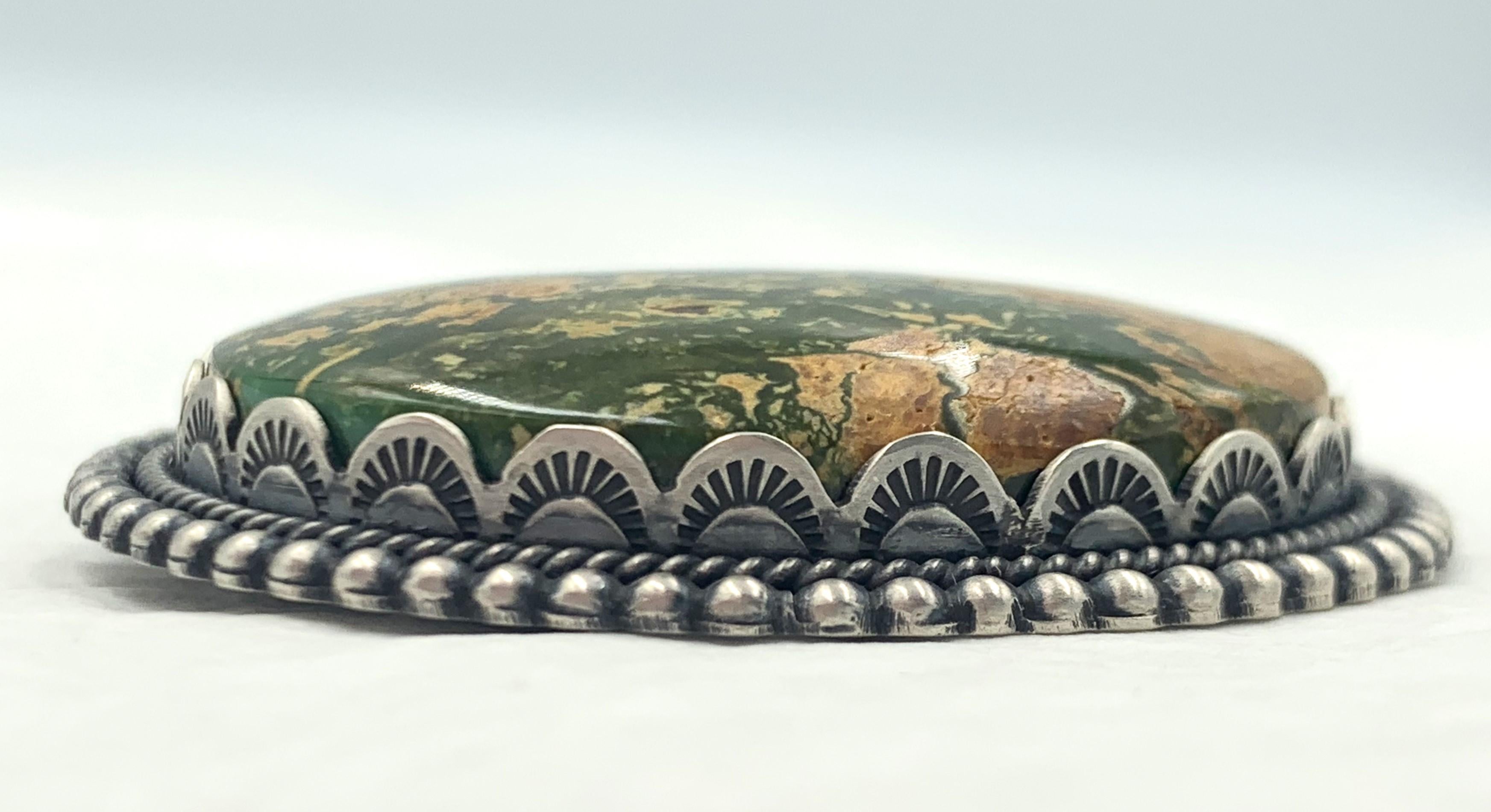 Türkis-Halskette mit Stein-Bergstein-Anhänger aus Sterlingsilber  für Damen oder Herren im Angebot