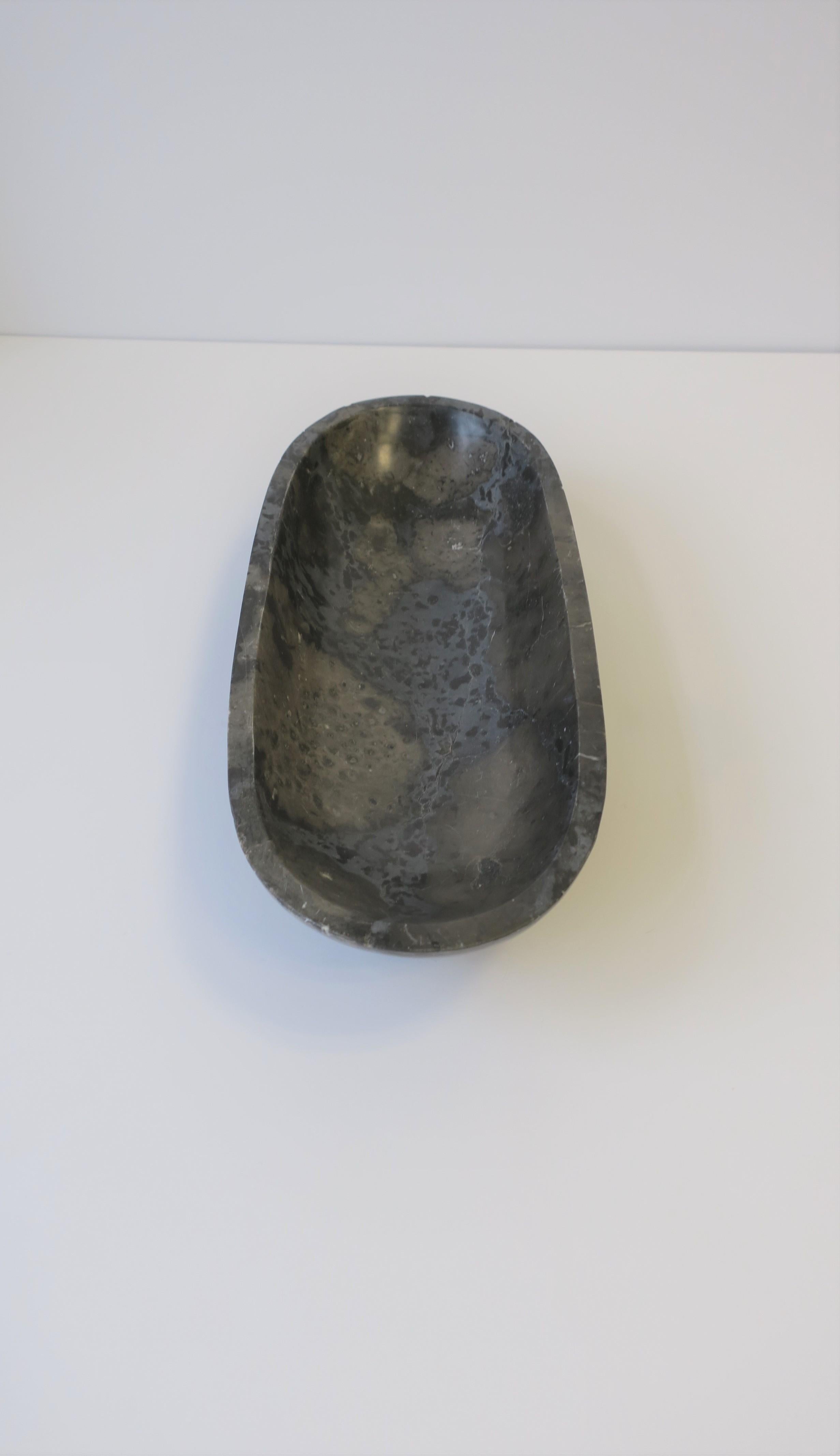Contemporary Stone Oblong Bowl or Vide-Poche