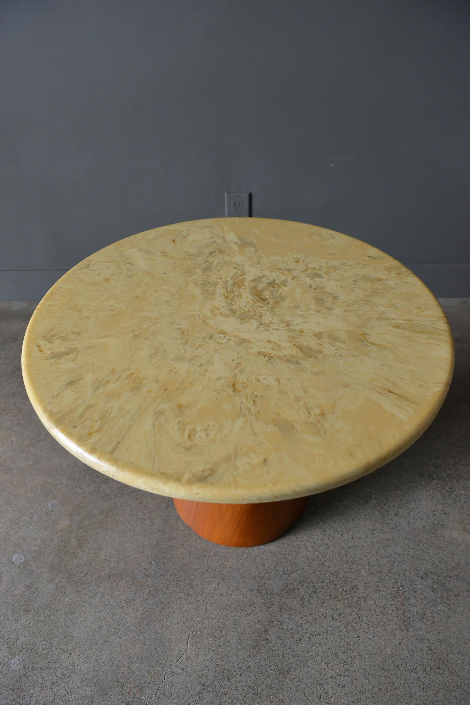 Mid-Century Modern Stone Occasional Table by Frank Rohloff for Brown Saltman, circa 1965