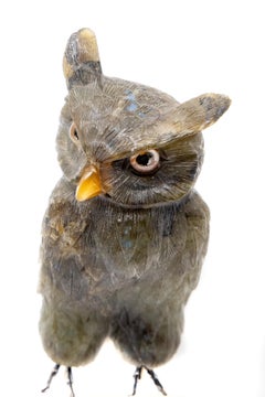 Stone Owl Figuring, Vintage Hand Carved