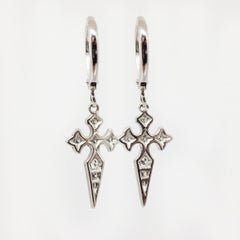 Stone Paris 18 Karat Gold White Diamonds Blood Diamonds Dangle Earrings