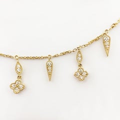 Stone Paris 18 Karat Gold White Diamonds Fleurs Du Mal Beaded Necklace