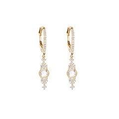 Stone Paris 18 Karat Gold White Diamonds Himalaya Dangle Earrings