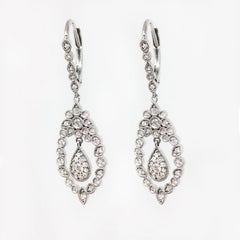 Stone Paris 18 Karat Gold White Diamonds Jackie Dangle Earrings