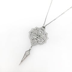 Stone Paris 18 Karat Gold White Diamonds Passion Pendant Necklace