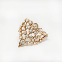 Stone Paris 18 Karat Gold White Diamonds Swan Ring
