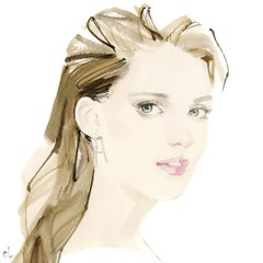 18 Karat Gold White Diamonds Virgin Earring