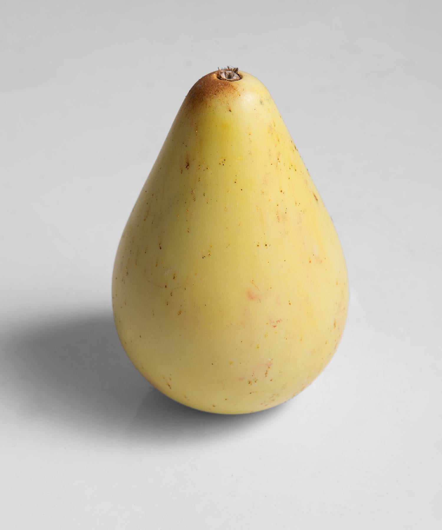 Hand-Painted Hand Painted Stone Pear, America circa 1960.