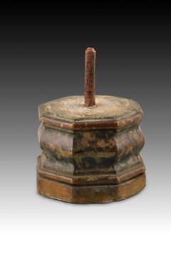 Stone Pedestal or Base with Polychromy, 16th Century