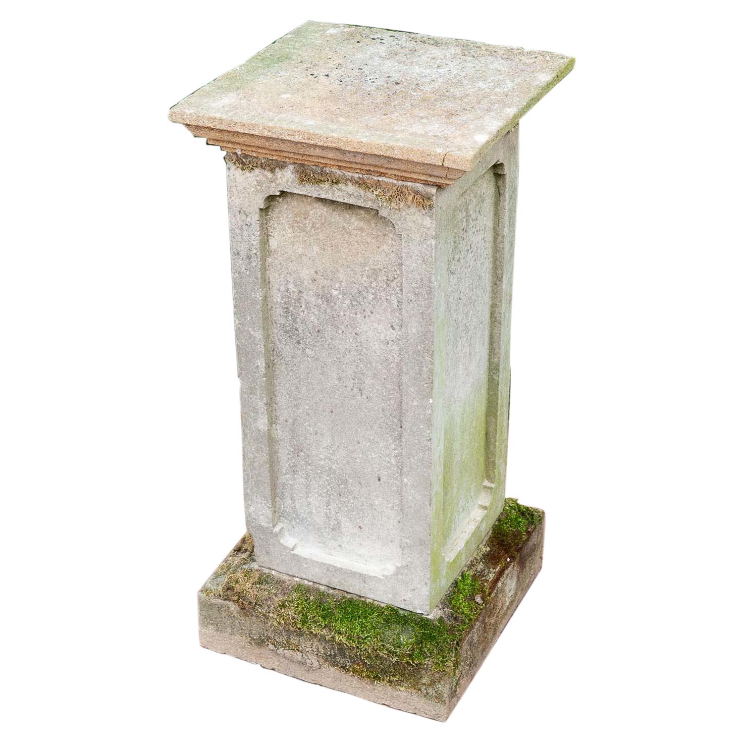 Stone Plinth / Pedestal with Inset Panels, 20th Century For Sale at 1stDibs