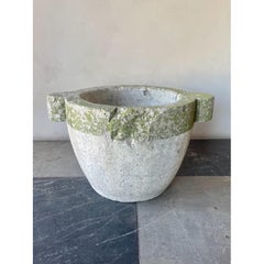 Stone Pot with Green Rim
