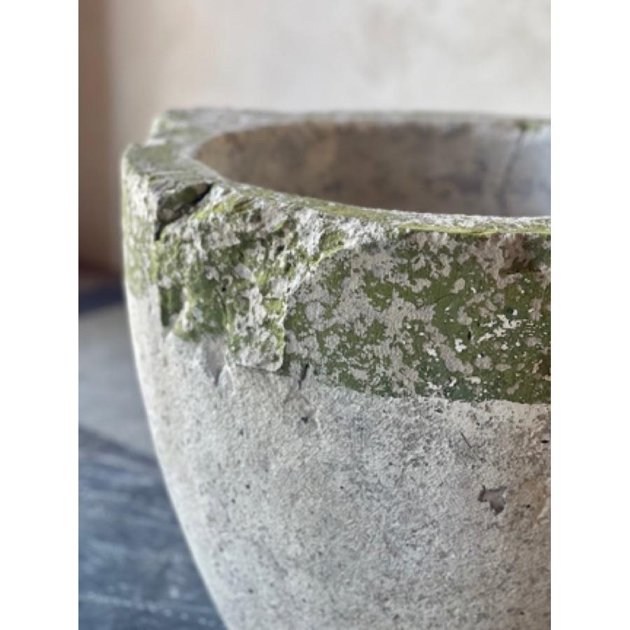 20th Century Stone Pot with Green Rim For Sale