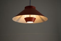 Stone Red Conical Pendant with Anti-Glare System, 1970s