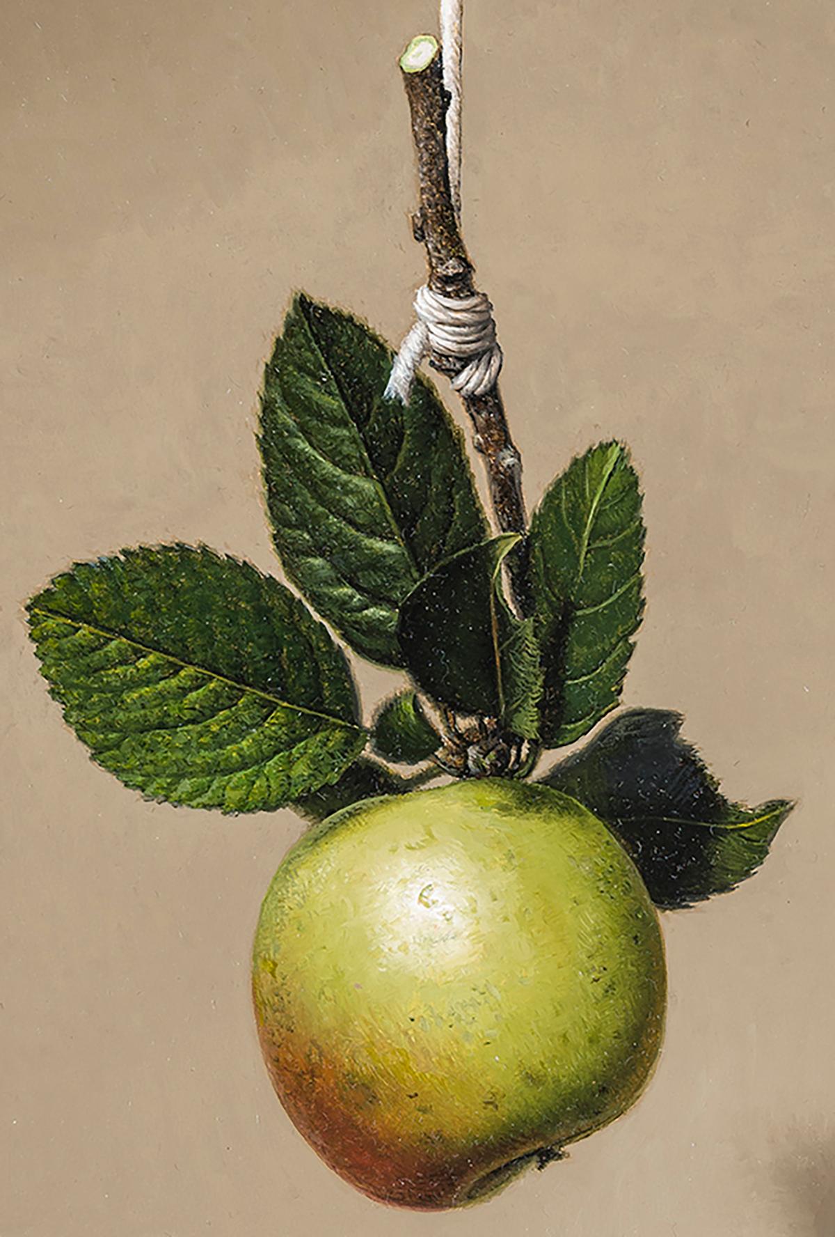 Apple on a String  - Painting by Stone Roberts