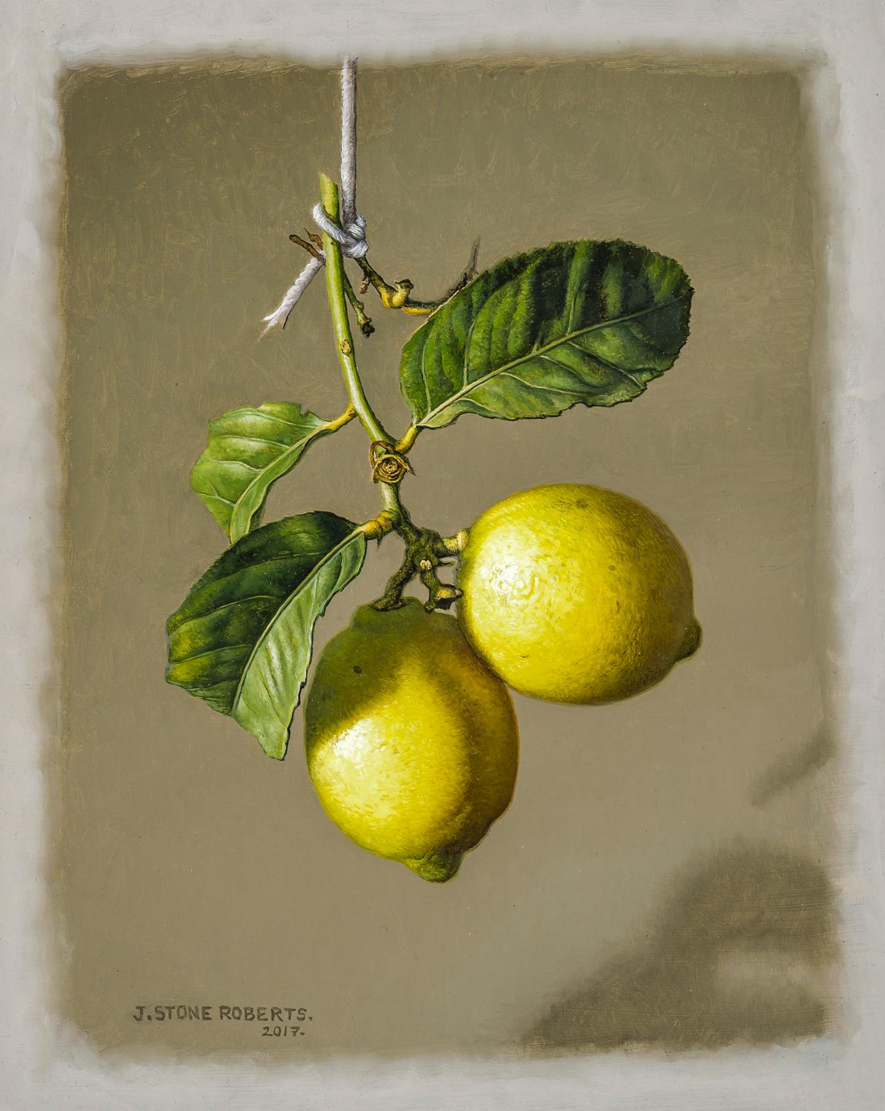 Stone Roberts Still-Life Painting - Two Lemons